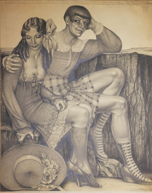 Herbert Rolf Schlegel, Self-Portrait, 1946, Pencil Drawing
