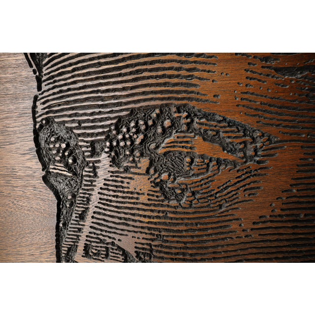 Wood Monumental Mid-Century Carved Op Art Relief Portrait, 1960s For Sale - Image 7 of 9