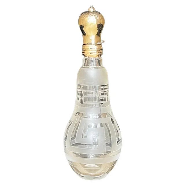 19th Century Dutch Crystal and Gold Scent or Perfume Bottle For Sale - Image 5 of 5