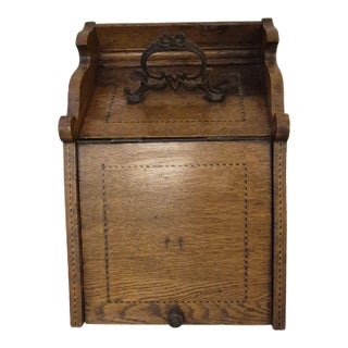 Vintage Oak Coal Scuttle Box For Sale