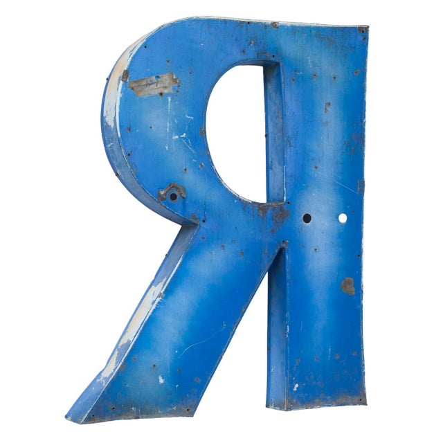1970s XL Vintage Neon Upper Case Letter R” For Sale - Image 5 of 10