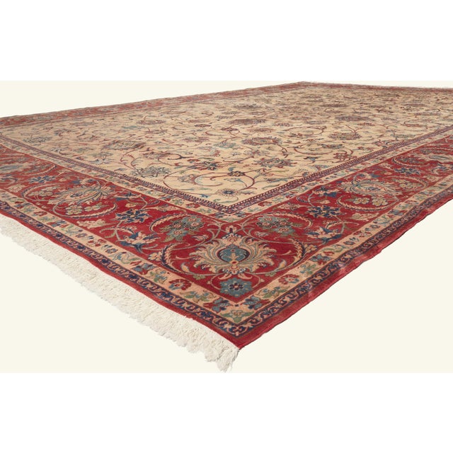 79797 Vintage Persian Isfahan Rug, 13'00 x 19'00. The Courtly Arabesque: A Vintage Persian Isfahan Masterpiece of Rare...