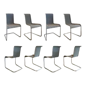 B20 Gray Woven Dining Chairs, Set of Eight, by Tecta, Germany, 1980's