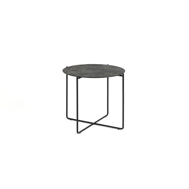 Dark Brown Geometric Isola 500 Coffee Table by Disain1971 Dimensions: D 50 x H 45 cm Materials: black, dark brown / dark...