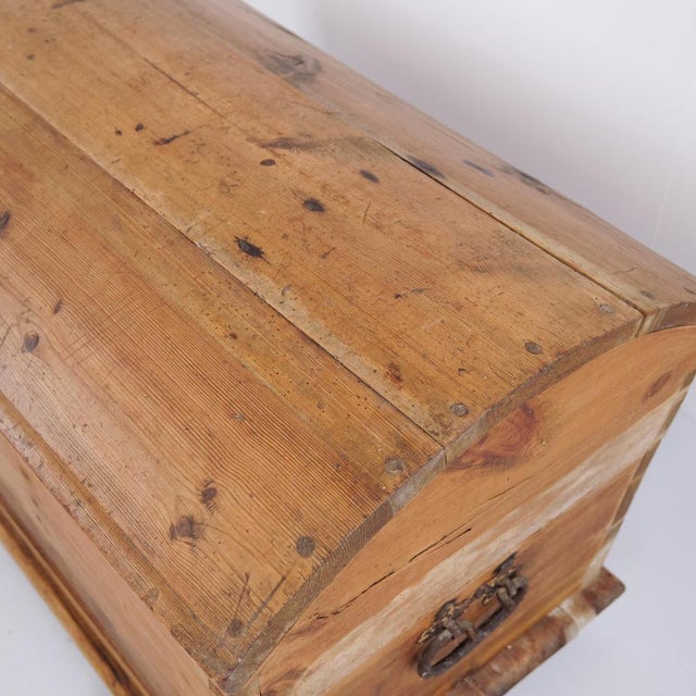 Antique Pine Chest with Domed Lid, 19th Century For Sale - Image 9 of 12