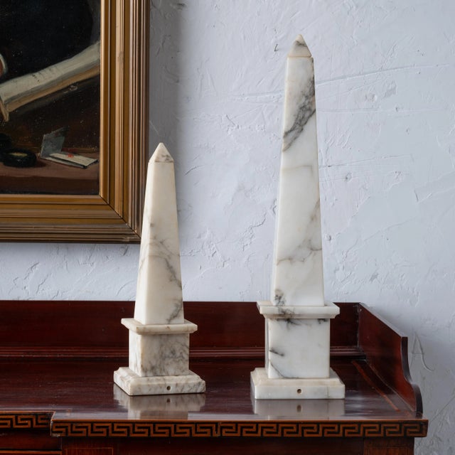Italian Alabaster Obelisks - a Pair For Sale In Savannah - Image 6 of 8