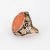 1910s Arts & Crafts Ring Carved Carnelian 14k Gold Leaf Motif Sz 4 For Sale - Image 4 of 6