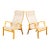 Mid Century Danish Modern Lounge Chair Set Armchair Cream Finn Ostergaard Pair For Sale