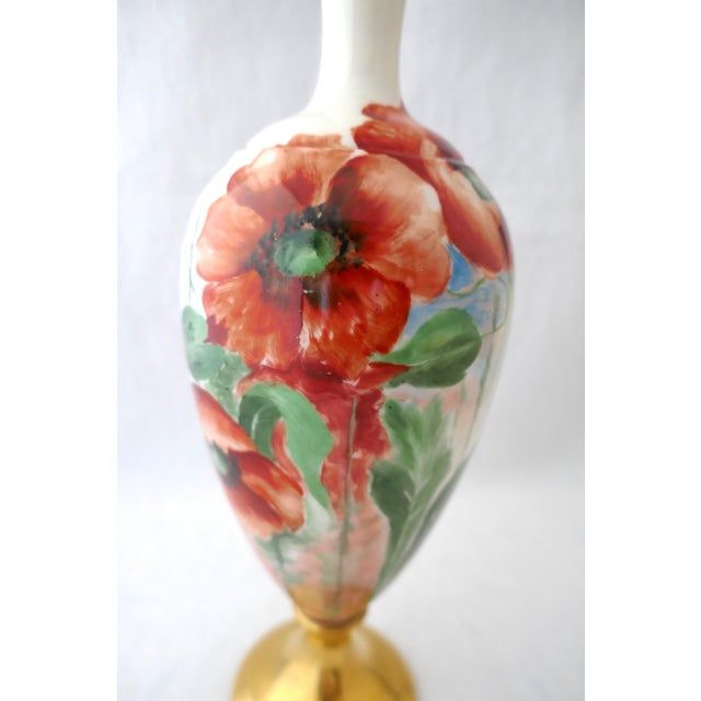 Antique Hand Painted Lenox Porcelain American Belleek Poppy Vase For Sale - Image 10 of 11