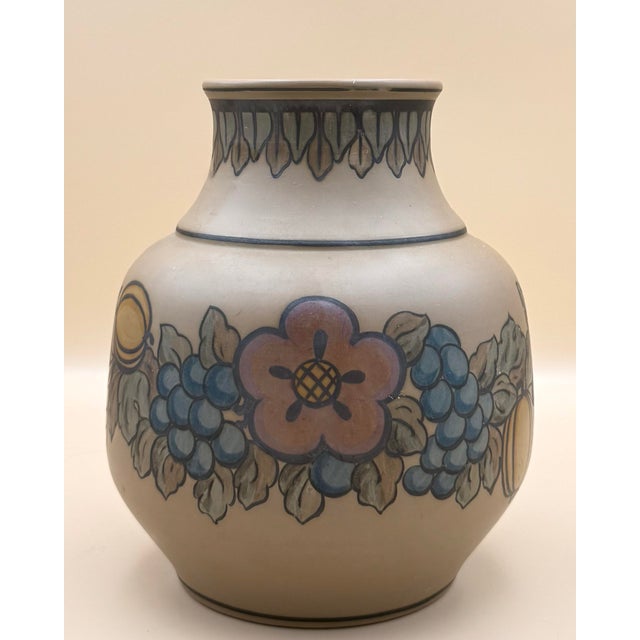 Vintage Danish pottery pair by Hjorth of Bornholm, Models 85 & 71 (c. 1927-1940), featuring complementary hand-decorated...