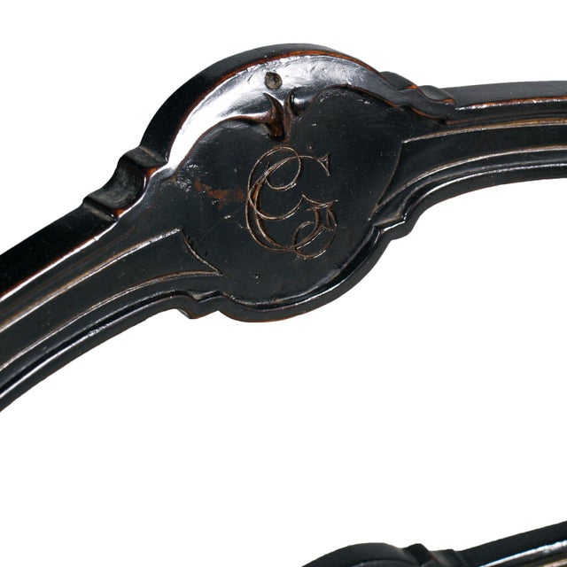 Black Art Nouveau Ebonized & Hand-Carved Walnut Sculptural Chair by Giacomo Cometti For Sale - Image 8 of 11