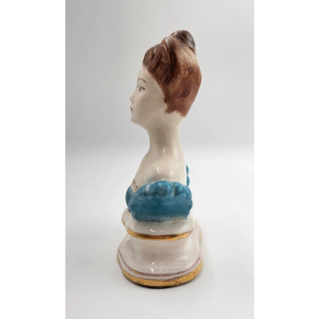 This dainty lady would be perfect atop a vanity table draped with jewelry, nightstand or tucked into a bookshelf. Marked...