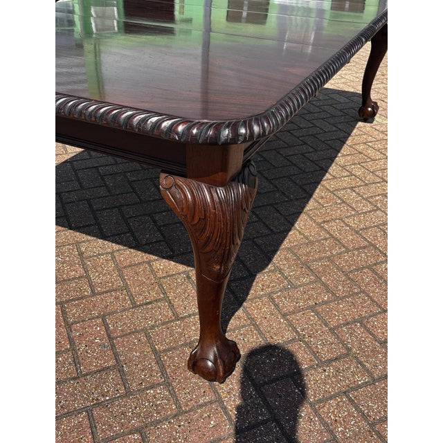 Wood Chippendale Style Edwardian Extendable Dining Table For Sale - Image 7 of 18