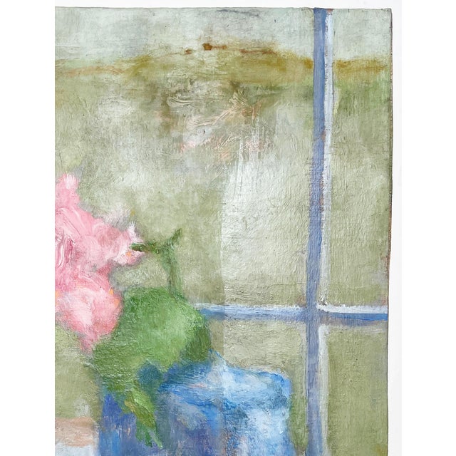 Impressionist “Bud Vase With Garden Rose” Impressionistic Oil on Board Painting by Jack Everett Folmer For Sale - Image 3 of 7
