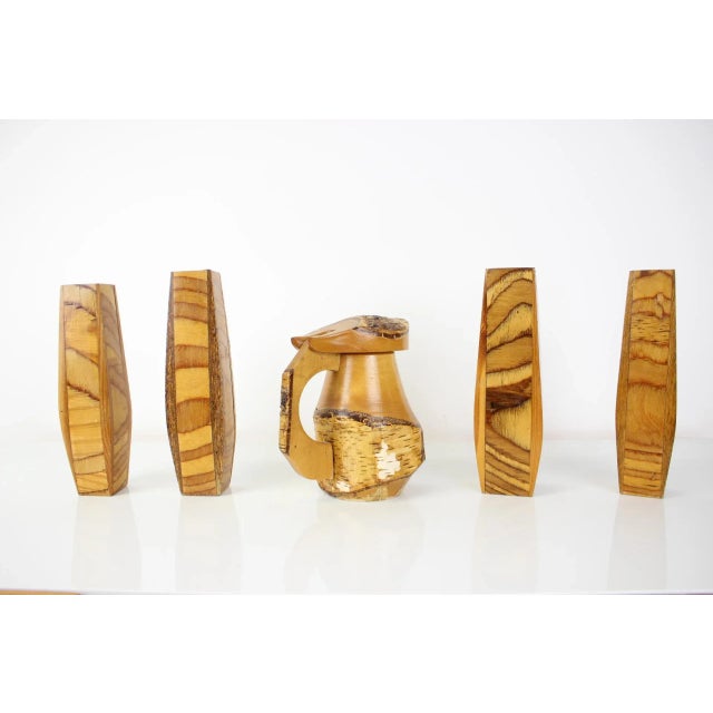Czechoslovakian Wooden Handmade Items, 1950s, Set of 5 For Sale - Image 3 of 12