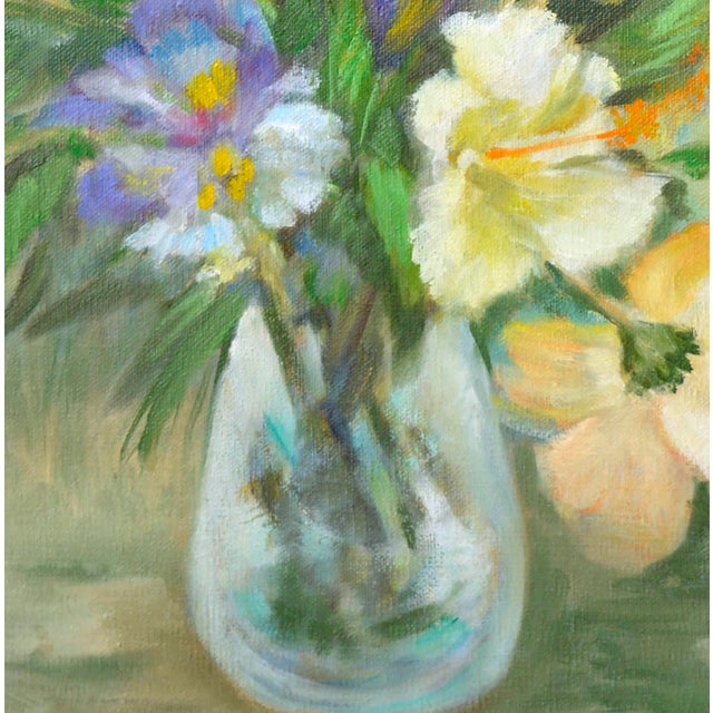 Vintage Still Life -- Yellow & Blue Floral by Doro For Sale In Monterey, CA - Image 6 of 8