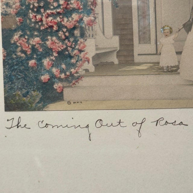 1920s Antique Wallace Nutting Hand Colored Photograph the Coming Out of Rosa For Sale - Image 5 of 12