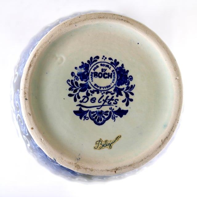 Vintage Large 15" Delft Blue Lidded Baluster Urn Ginger Jar by Boch for Royal Sphinx For Sale - Image 9 of 11