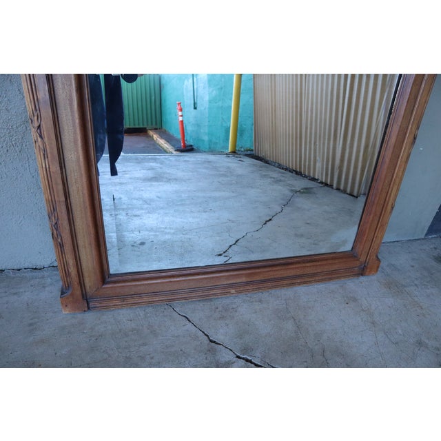 Antique French Carved Walnut Arch Mercury Mirror For Sale In Portland, OR - Image 6 of 12
