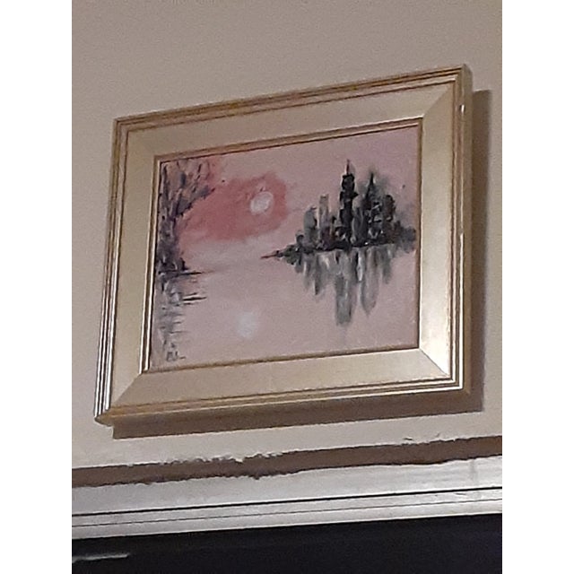 2010s Original Signed Painting-Celeste Plowden With Custom Silver Gilt Frame For Sale - Image 5 of 8