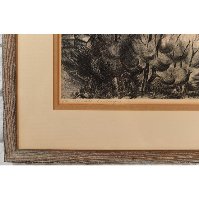 Printmaking Materials Mid Century Modern Black White Lithograph Print Colorado Landscape For Sale - Image 7 of 12