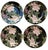 Ceramic Fitz & Floyd Cloisonné Peony Ff 75, Black - Retired Collection of 4 Settings / Dinner Plates , Accent Plates and Four Cups With Saucers For Sale - Image 7 of 12