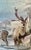 Large Bolster Pillow Decorated With a Water Color Look Rangle of Majestic Deer Grazing in a Snowy Winter Valley - Made in the U K For Sale - Image 4 of 12