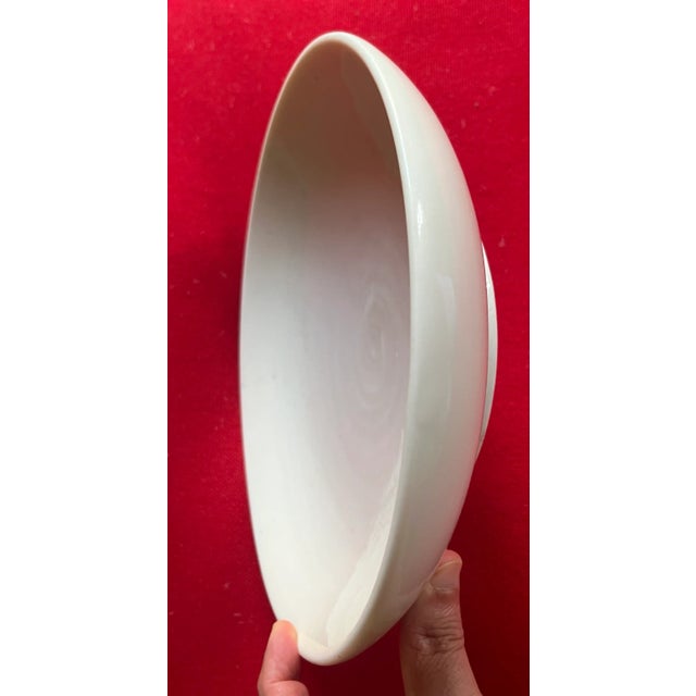 Chinese Antique 19th Century Chinese Monochrome White Blanc De Chine Porcelain Low Bowl For Sale - Image 3 of 18