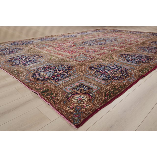 Red Vintage Persian Lavar Kerman Rug, 11'03 X 16'11 For Sale - Image 8 of 10