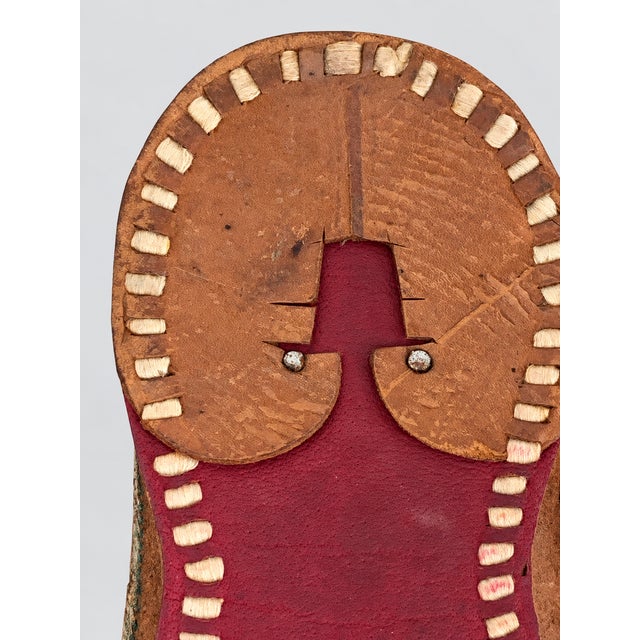 Antique Indian Gold-Embroidered Leather Mojari Shoes, Circa 1870–1910, Pair For Sale - Image 10 of 12