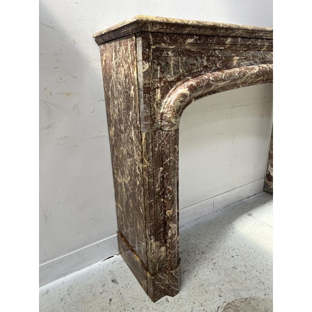 Louis XIV Style Fireplace in Speckled Red Marble, 19th Century For Sale - Image 6 of 16