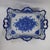 Mid 20th Century Vestal Alcobaca Portugal Blue and White Floral Handled Ceramic Serving Tray For Sale - Image 11 of 16