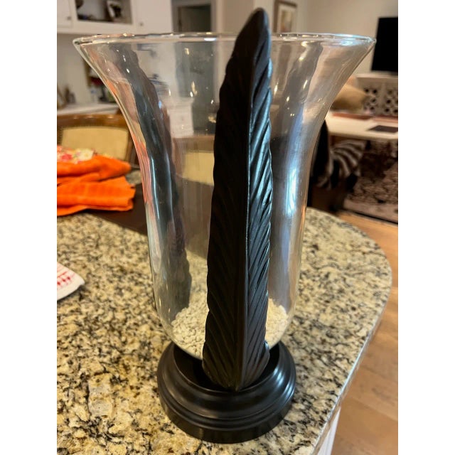 Kreiss Candle Holders-Kreiss Hurricane W/Glass Top, Set of 2 For Sale - Image 4 of 7