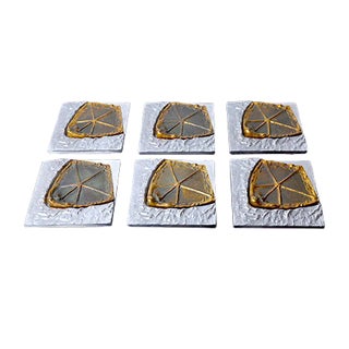 Brutalist Coasters by Art3, 1970s, Set of 6 For Sale