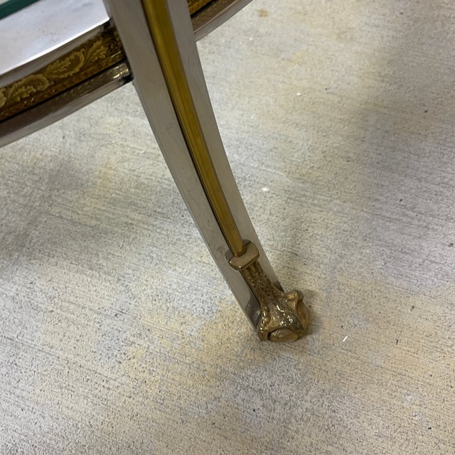 Vintage Glass Top Chrome Gueridon Coffee Table With Claw and Ball Feet For Sale - Image 10 of 12