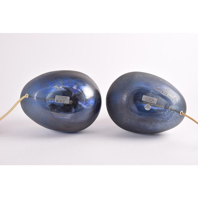 Danish Modern Blue Glass Table Lamps by Michael Bang for Holmegaard, 1970s, Set of 2 For Sale - Image 10 of 16