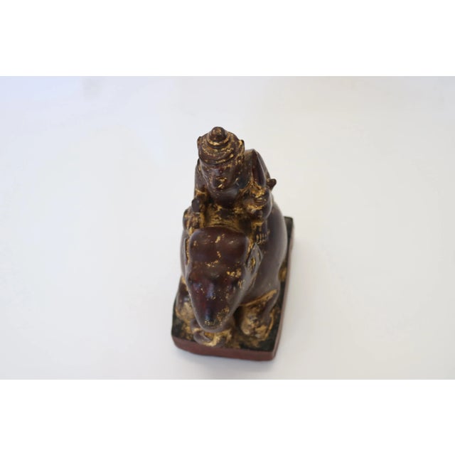 Early 20th Century Burmese Wood Angel with Gold Leaf For Sale In Los Angeles - Image 6 of 7