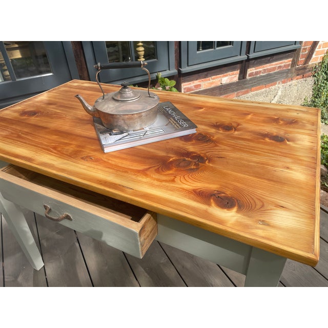 Wood Antique Table in Fir, 1890s For Sale - Image 7 of 11