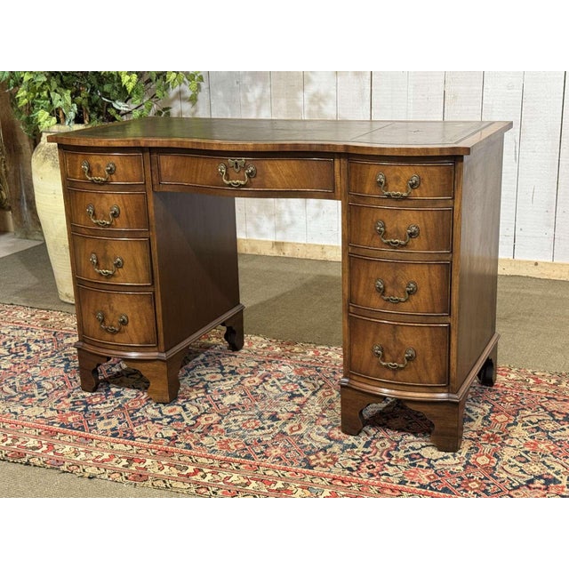 English Desk in Mahogany with a Leather Top, 1950s For Sale - Image 14 of 16