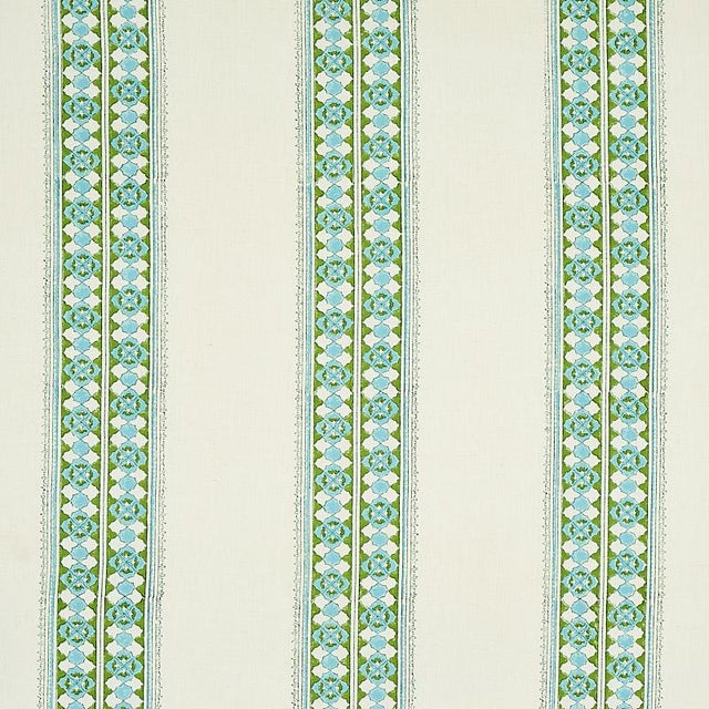 A delicate floral stripe that captures a perfectly imperfect charm that only a handblock print can do. This is a soft,...