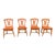 Vintage Orange Rock Maple Art Deco Dining Chairs- Set of 4 For Sale