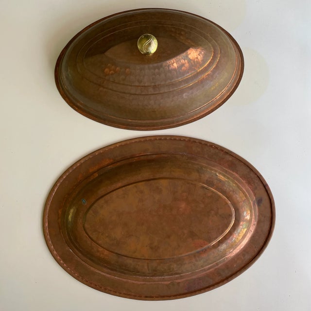 1990s Contemporary Turkish Copper Covered Dish For Sale - Image 5 of 7