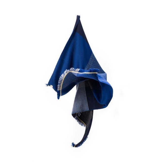 Blue Plaid in Ruana by Sebastian Herkner For Sale - Image 4 of 18