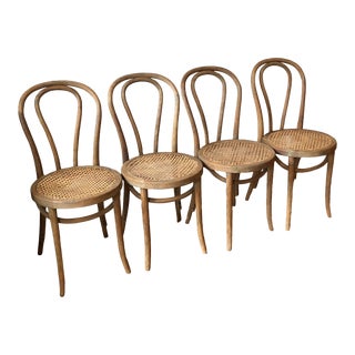 Rustic Bentwood Café / Bistro Chairs -- Set of 4 For Sale