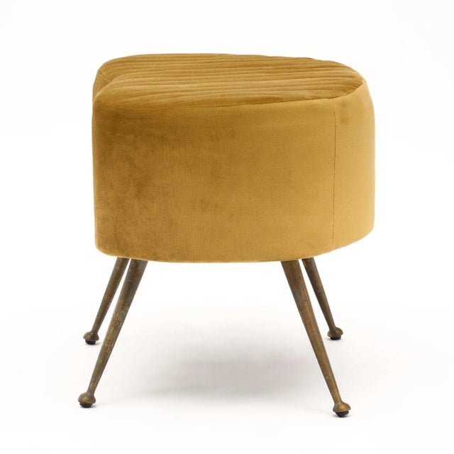 1970s Vintage Italian Modernist Gold Stools For Sale - Image 5 of 9