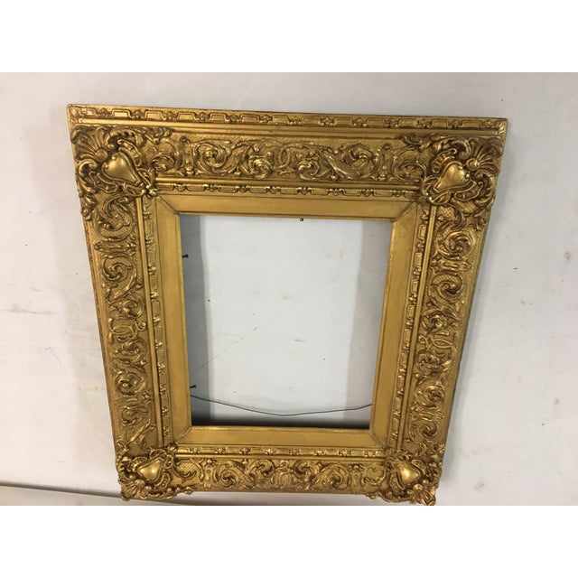 Wood Early 19thc Petite Baroque Giltwood French Picture Frame For Sale - Image 7 of 8