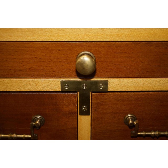 Wood Vintage Military Campaign Bedside Tables with Drawers in Light Oak, Set of 2 For Sale - Image 7 of 18