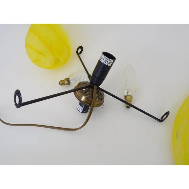 Art Nouveau Style Mushroom Lamp in Yellow Glass Paste, 1980s For Sale - Image 10 of 11