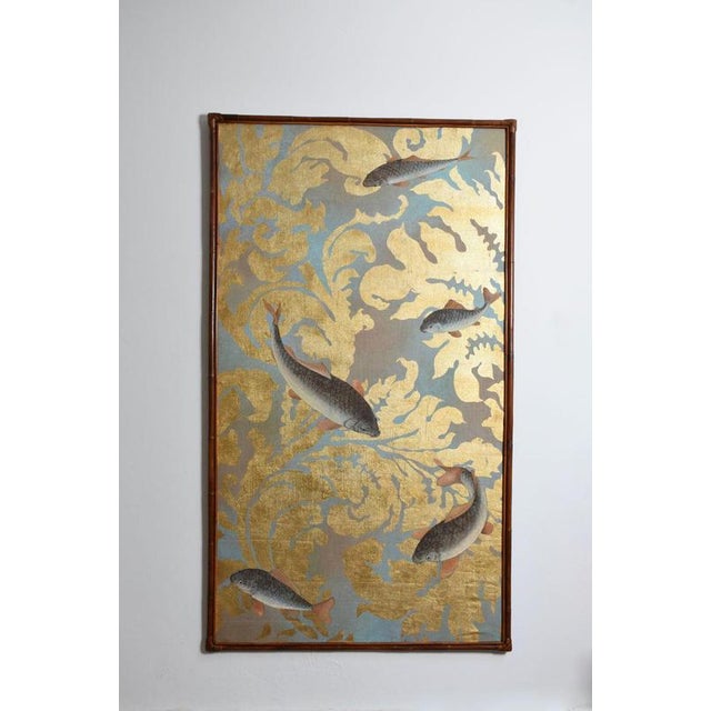 1970s Fishes and Foliage Print on Canvas, 1970s For Sale - Image 5 of 5