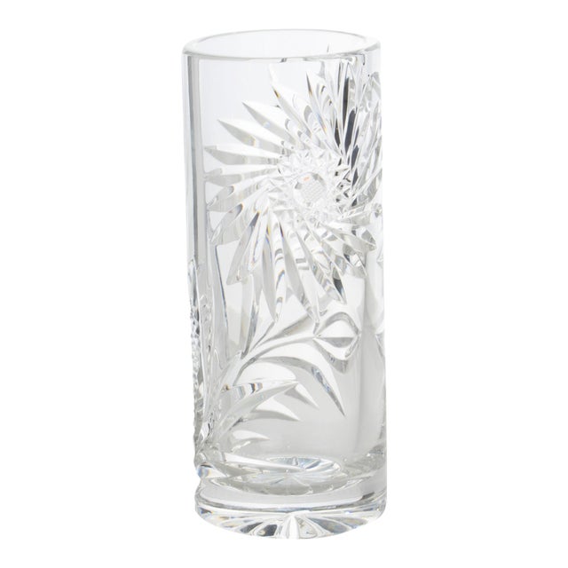 Saint Louis France Etched Crystal Tumbler Vase For Sale